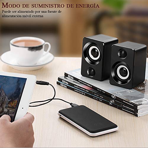 KAMYSEN Altavoces para Computadora,Altavoces Multimedia para PC,Tablet PC, teléfono móvil, computadora portátil, MP3 / MP4, PSP, Altavoces de Barra de Sonido Multimedia con Cable USB