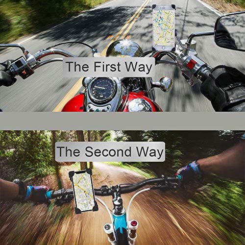 TBONEEY Soporte Celular Bicicleta, Soporte Movil Moto Universal 360°Rotación Anti Vibración Porta Telefono Motocicleta Montaña Soporte para iPhone Samsung LG HTC Motorola Xiaomi GPS y Otro 4.5-7.0" Móvil