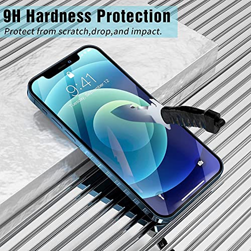 NDOOL Funda para iPhone 14 Case, 3 en 1 Cristal Templado Protector de Pantalla, Ultra Fina Silicona Transparente TPU Carcasa con Protector del Camara, Anti-Choque y Anti-arañazos