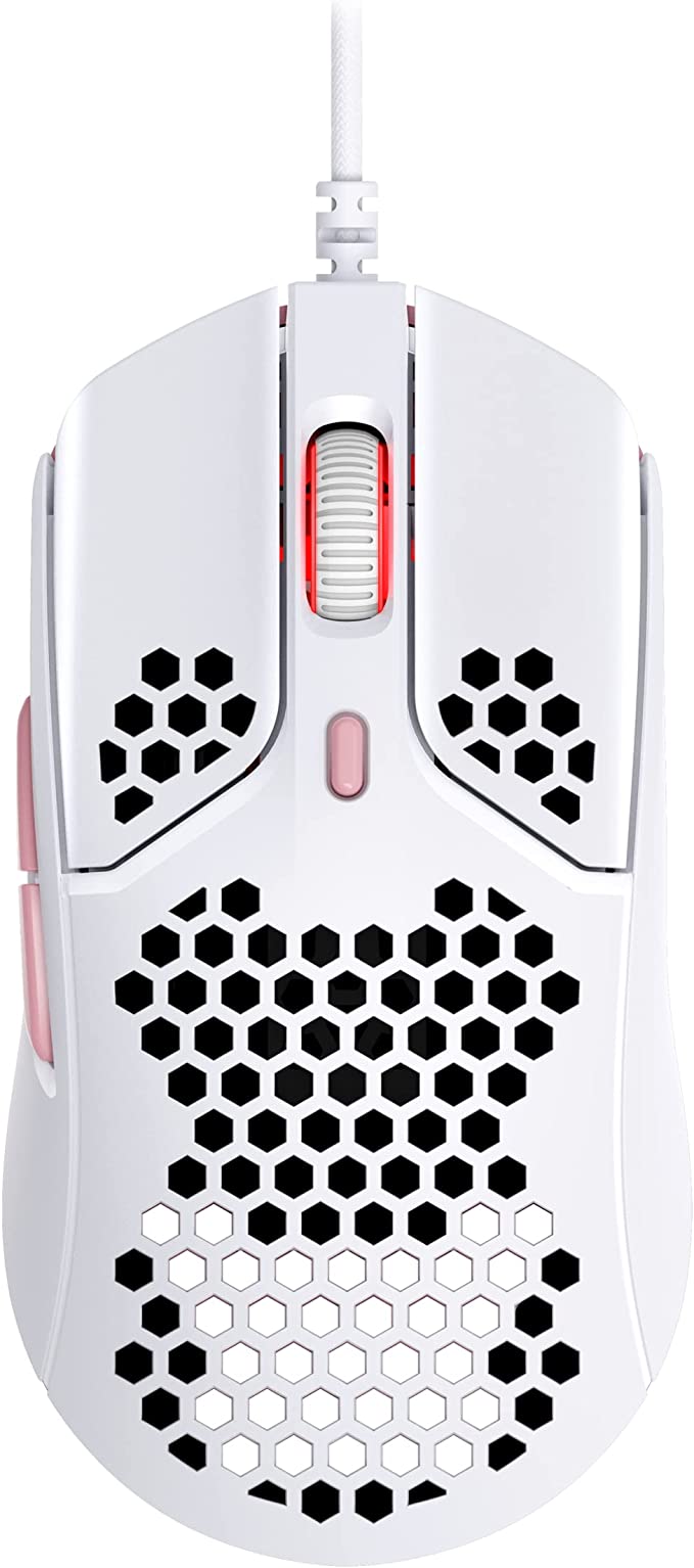 HyperX Pulsefire Haste - Ratón alámbrico para juegos color blanco/rosa (Reacondicionado)