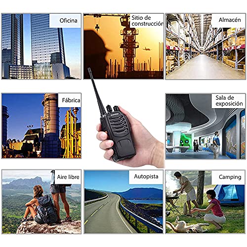 Radios de Comunicación Inalámbricos, BaoFeng Walkie Talkie 888s Recargable de Largo Alcance a Prueba de Lluvia, Altavoces con Micrófono, Intercomunicador Remoto para Constructores, Guardias etc