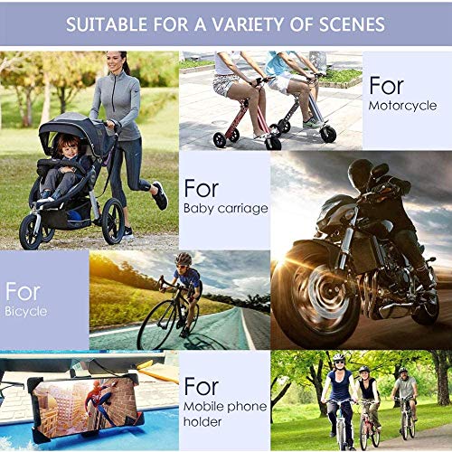 TBONEEY Soporte Celular Bicicleta, Soporte Movil Moto Universal 360°Rotación Anti Vibración Porta Telefono Motocicleta Montaña Soporte para iPhone Samsung LG HTC Motorola Xiaomi GPS y Otro 4.5-7.0" Móvil