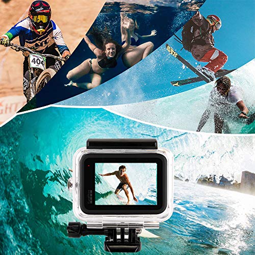 Nasjac Funda Impermeable para GoPro Hero 9/10/11, Carcasas para Cámaras de Acción Subacuáticas, Resistente al Agua hasta 60 m con Tapón y Tornillo Extraíble Quick PU