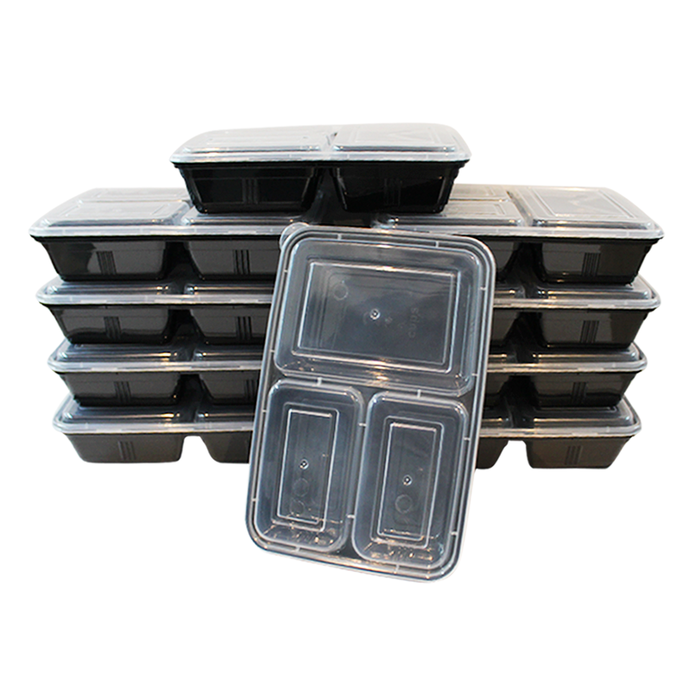 Diamond star Contenedores para Alimentos Reutilizables (20 Piezas) con Tapa Hermética y 3 Compartimentos.